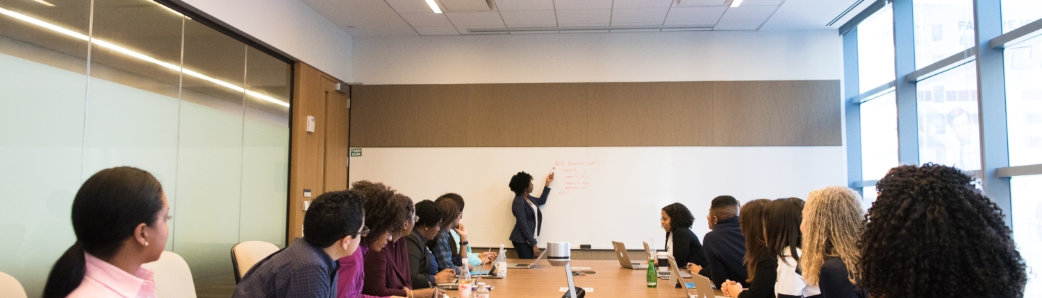 Employees in a meeting